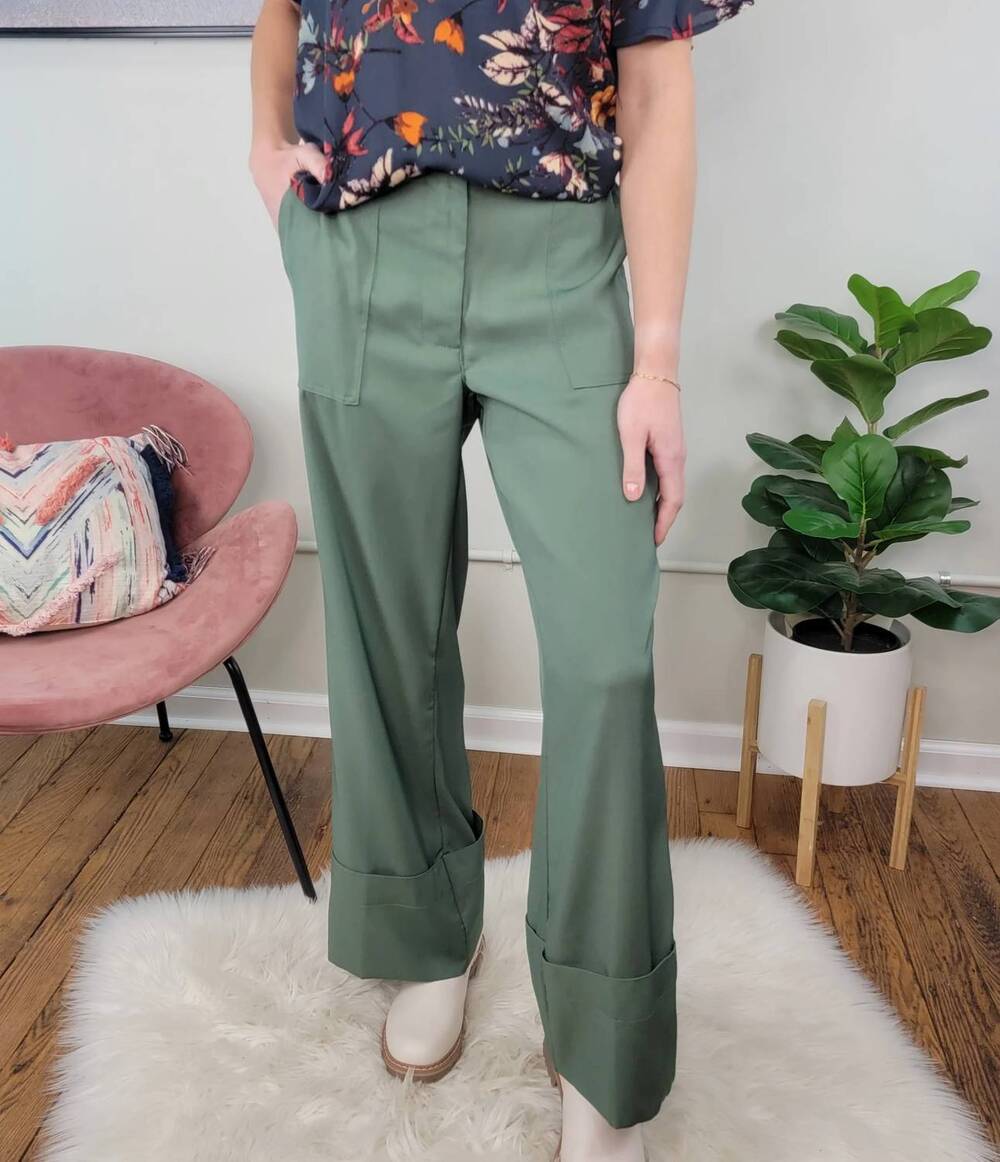 NEW HYFVE erin dress pants in olive green